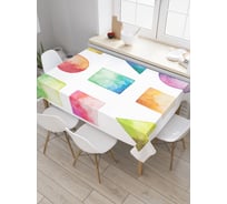 Прямоугольная скатерть JoyArty Геометрические формы акварелью из сатена tc_29224_120x145