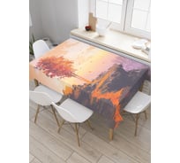 Прямоугольная скатерть JoyArty Дерево на вершине горы из сатена tc_23008_120x145