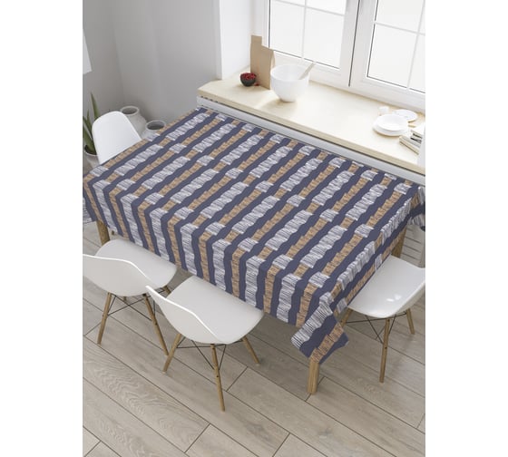Прямоугольная скатерть JoyArty Пунктирные линии из сатена tc_34044_120x145 1