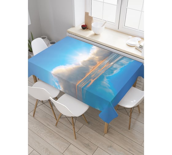 Прямоугольная скатерть JoyArty Рассвет в облаках из сатена tc_28364_120x145 1