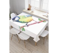 Прямоугольная скатерть JoyArty Синица на ветке из сатена tc_30346_120x145