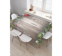 Прямоугольная скатерть JoyArty Игрушки для елки из сатена tc_21476_120x145