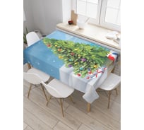 Прямоугольная скатерть JoyArty Наряженная елка из сатена tc_21479_120x145