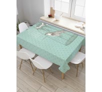 Прямоугольная скатерть JoyArty Птичка в клетке из сатена tc_72613_120x145