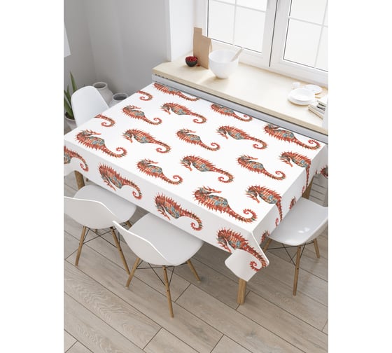 Прямоугольная скатерть JoyArty Морские коньки из сатена tc_20917_120x145 1