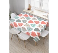 Прямоугольная скатерть JoyArty Домашние сердца из сатена tc_22892_120x145