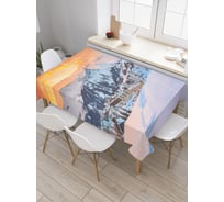 Прямоугольная скатерть JoyArty На лыжах в город из сатена tc_21253_120x145