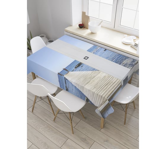 Прямоугольная скатерть JoyArty Выход на причал из сатена tc_34864_120x145 1