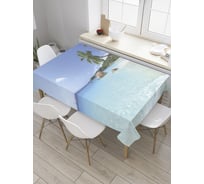 Прямоугольная скатерть JoyArty Солнечный день на пляже из сатена tc_10061_120x145