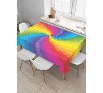 Прямоугольная скатерть JoyArty Разновцетная мозаичная спираль из сатена tc_30786_120x145