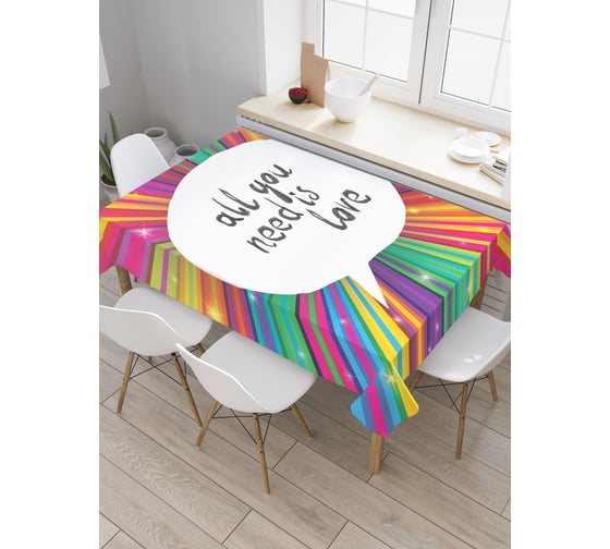 Прямоугольная скатерть JoyArty Все что нужно из сатена tc_20932_120x145 1