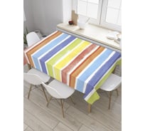 Прямоугольная скатерть JoyArty Радужные полосы из сатена tc_32999_120x145