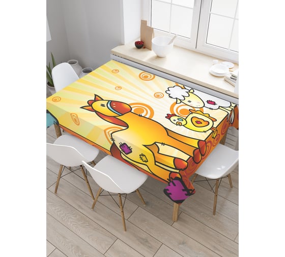 Прямоугольная скатерть JoyArty Игрушки в рамке из сатена tc_29661_120x145 1