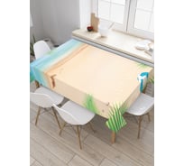 Прямоугольная скатерть JoyArty Мячик на морском берегу из сатена tc_30344_120x145