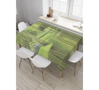 Прямоугольная скатерть JoyArty Водная гладь леса из сатена tc_36472_120x145