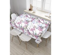 Прямоугольная скатерть JoyArty Сплетение цветочных веток из сатена tc_28510_120x145