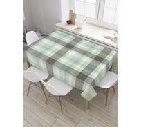 Прямоугольная скатерть JoyArty Мятно-зеленая клетка из сатена tc_31125_120x145