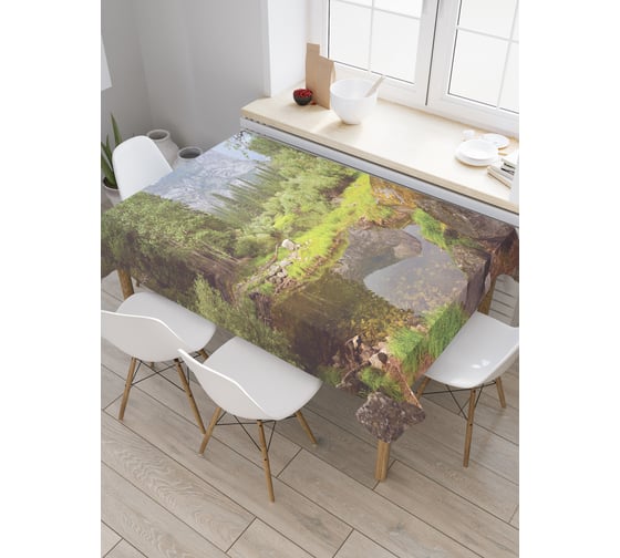 Прямоугольная скатерть JoyArty Живописный вид из сатена tc_19028_120x145 1