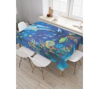 Прямоугольная скатерть JoyArty Жизнь в океане из сатена tc_19823_120x145