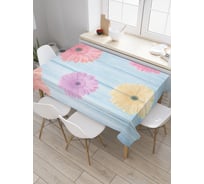 Прямоугольная скатерть JoyArty Разноцветные герберы из сатена tc_23408_120x145