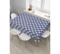 Прямоугольная скатерть JoyArty Геометрические цветы на решетке из сатена tc_35063_120x145
