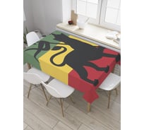 Прямоугольная скатерть JoyArty Силуэт льва на флаге из сатена tc_36091_120x145