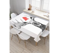 Прямоугольная скатерть JoyArty Праздничный лось из сатена tc_23350_120x145