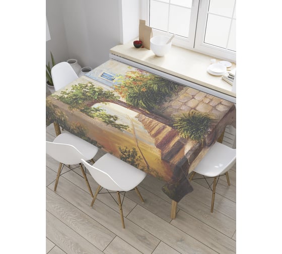 Прямоугольная скатерть JoyArty Растительное общежитие из сатена tc_9279_120x145 1