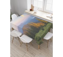 Прямоугольная скатерть JoyArty Золотистая луна над лесом из сатена tc_29848_120x145