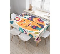 Прямоугольная скатерть JoyArty Расписной котейка из сатена tc_26154_120x145