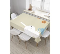 Прямоугольная скатерть JoyArty Зайчик поливалка из сатена tc_27780_120x145