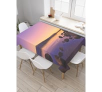 Прямоугольная скатерть JoyArty Камни на рассвете из сатена tc_28399_120x145