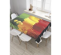 Прямоугольная скатерть JoyArty Растаман на флаге из сатена tc_36087_120x145