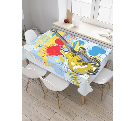 Прямоугольная скатерть JoyArty Игра гитары из сатена tc_38421_120x145 1