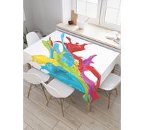 Прямоугольная скатерть JoyArty Разноцветная гуашь из сатена tc_21782_120x145
