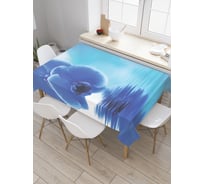 Прямоугольная скатерть JoyArty Синяя орхидея из сатена tc_30037_120x145