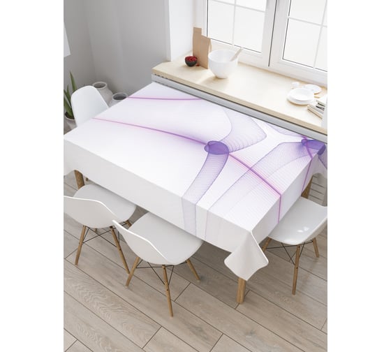 Прямоугольная скатерть JoyArty Прозрачные спирали из сатена tc_20003_120x145 1