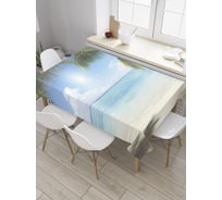 Прямоугольная скатерть JoyArty Встреча туриста из сатена tc_8979_120x145