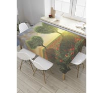 Прямоугольная скатерть JoyArty Сердечные деревья из сатена tc_32591_120x145