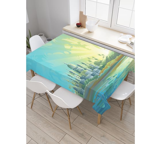 Прямоугольная скатерть JoyArty Волшебный изумрудный город из сатена tc_29132_120x145 1