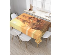 Прямоугольная скатерть JoyArty Старинный корабль на воде из сатена tc_30020_120x145