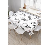 Прямоугольная скатерть JoyArty Разные черепа из сатена tc_22184_120x145