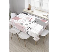 Прямоугольная скатерть JoyArty Серьезные котята из сатена tc_34018_120x145