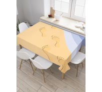 Прямоугольная скатерть JoyArty Следы на песке из сатена tc_29158_120x145
