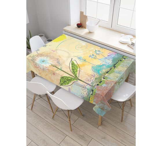 Прямоугольная скатерть JoyArty Детская фантазия из сатена tc_21119_120x145