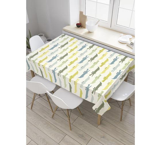 Прямоугольная скатерть JoyArty Пучеглазые крокодильчики из сатена tc_28569_120x145 1