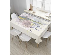 Прямоугольная скатерть JoyArty Попугай в цветах из сатена tc_378505_120x145