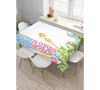 Прямоугольная скатерть JoyArty Гавайские маски из сатена tc_37727_120x145