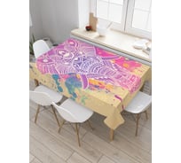 Прямоугольная скатерть JoyArty Слон в красках из сатена tc_30073_120x145