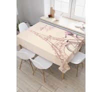 Прямоугольная скатерть JoyArty В Париж на велосипеде из сатена tc_2959_120x145